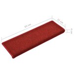 vidaXL Tapis d'escalier 5 Pièces 65x21x4 cm Rouge