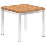 vidaXL Table d'appoint de jardin 45x45x38 cm Bois de teck et inox