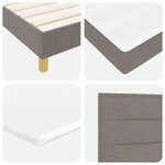 Lit à Ressorts vidaXL avec Matelas Taupe 140x200 cm Tissu