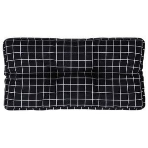 vidaXL Coussin de palette motif à carreaux noir 70x40x12 cm tissu