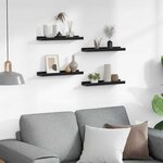 vidaXL Étagères murales 4 Pièces Noir 40x9x3 cm