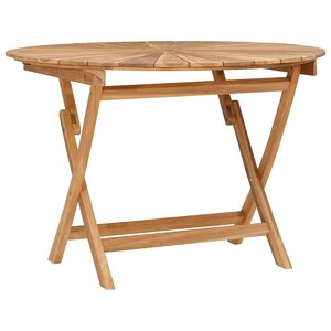 vidaXL Table de jardin pliante Naturel Ø 110 x 75 cm