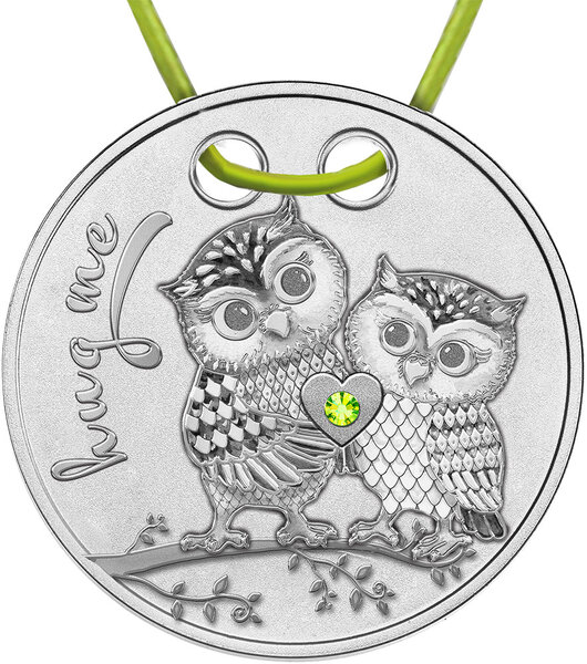 Monnaie en argent 500 francs g 8.8 millésime 2023 hug me owls pendant