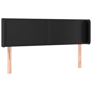 vidaXL Tête de lit avec oreilles Noir 147x16x78/88 cm Similicuir