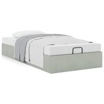 vidaXL Cadre de lit ottoman sans matelas gris clair 90x200 cm velours