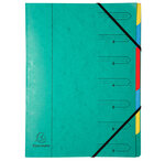 Trieur agrafé avec élastiques 7 compartiments Vert EXACOMPTA