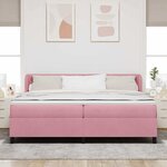 vidaXL Lit à ressorts avec matelas Rose 200 x 200 cm Velours