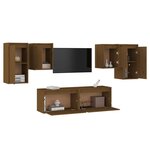 vidaXL Meubles TV 6 Pièces Marron miel Bois massif de pin