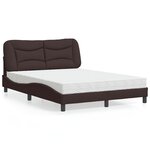 vidaXL Lit avec matelas marron foncé 120x200 cm tissu