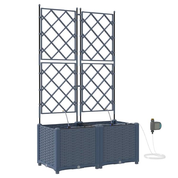vidaXL Pots de jardin Gris 80 x 40 x 142 cm Acier
