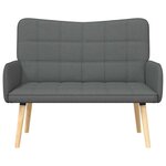 vidaXL Sofa 2 places Gris foncé 115 x 61 x 87 cm Tissu