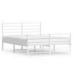 vidaXL Cadre de lit métal avec tête de lit/pied de lit blanc 140x200cm