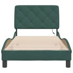 vidaXL Cadre de lit avec lumières LED vert foncé 90x200 cm velours