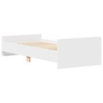 vidaXL Cadre de lit sans matelas blanc 90x200 cm bois d'ingénierie