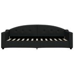 vidaXL Lit de jour avec gigogne et tiroirs sans matelas noir 80x200 cm