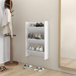 vidaXL Armoire à chaussures murale Blanc 60x18x90 cm Aggloméré