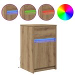 vidaXL Armoire de chevet LED 2 Pièces chêne artisanal 38 x 34 x 61 cm