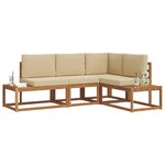 vidaXL Ensemble de canapés d'extérieur 4 Pièce Naturel et Beige