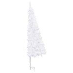 vidaXL Arbre de Noël artificiel d'angle pré-éclairé blanc 150 cm PVC