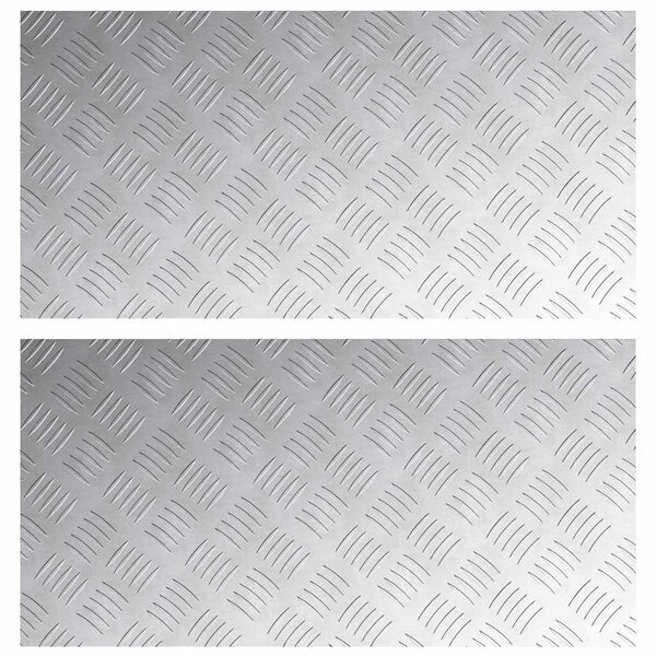 vidaXL Plaques à damier 2 Pièces Argent 80 x 40 cm Aluminium