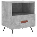 vidaXL Tables de chevet 2Pièces gris béton 40x35x47 5cm bois d’ingénierie