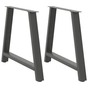 vidaXL Pieds de table à manger en forme de A 2 pièces Anthracite 100 x (72-73) cm Acier