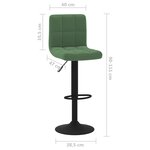vidaXL Tabouret de bar Vert foncé Velours