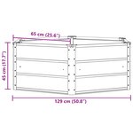 vidaXL Jardinière Gris clair 129 x 129 x 45 cm Acier