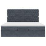 VidaXL Cadre de lit ottoman avec matelas gris foncé 160x200cm velours
