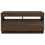 vidaXL Meuble TV avec lumières LED chêne marron 80x35x40 cm
