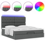 VidaXL Cadre de lit ottoman avec matelas gris foncé 160x200cm tissu