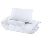 vidaXL Ensemble de housse de couette Blanc 240x220 cm Microfibre