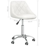 vidaXL Chaise pivotante de salle à manger Blanc Similicuir