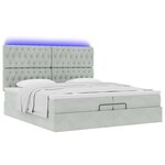 vidaXL Cadre de lit ottoman avec matelas gris clair 200x200 cm velours