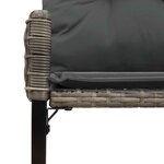 vidaXL Banc extérieur Gris 118 x 55 x 82 cm Rotin PE et tissu