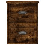 vidaXL Table de chevet murale chêne fumé 41 5x36x53 cm