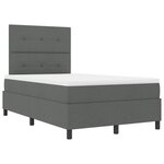 vidaXL Lit à ressorts avec matelas Gris foncé 120 x 190 cm tissu