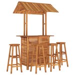 vidaXL Ensemble de bar de jardin 5 Pièces Bois d'acacia solide