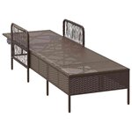 vidaXL Fauteuil relax avec coussin  marron  en poly rotin