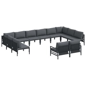vidaXL Ensemble de canapé de jardin 12 Pièces Anthracite Acier