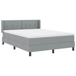 vidaXL Lit à ressorts avec matelas Gris clair 190 x 140 cm Polyester