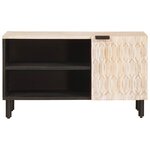 vidaXL Meuble TV avec stockage Finition Lavage Blanc 80 x 33 x 46 cm