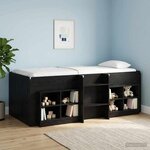 vidaXL Cadre de Lit Élevé pour Enfants 2 Pièces Chêne noir 90 x 190 cm