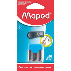 Mines de rechange pour compas - HB - 2mm - Taille mines inclus - Lot de 10 - Maped
