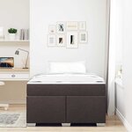 vidaXL Cadre de lit Marron foncé 120 x 200 cm tissu
