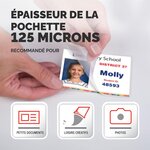 Pack de 100 Pochettes à plastifier Brillantes 54 x 86 mm 250 microns (2x125) FELLOWES