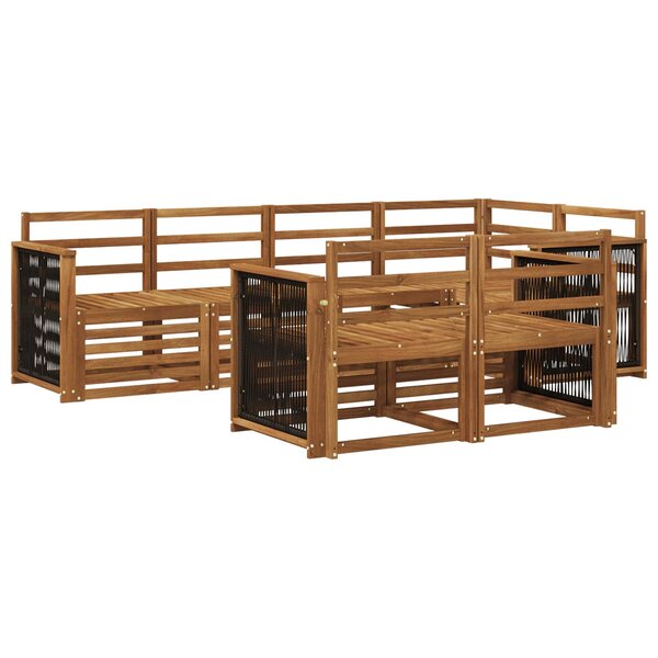 vidaXL Ensemble de canapé d'angle 6 Pièces Naturel Bois d'Acacia Massif
