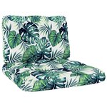 vidaXL Chaise de jardin et coussins motif feuilles Pin imprégné