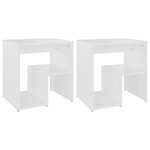 vidaXL Tables de chevet 2 Pièces blanc 40x30x40 cm bois d'ingénierie