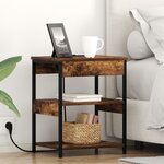 vidaXL Armoires de chevet avec tiroir 2 Pièces Chêne fumé 41 x 31 x 51 cm